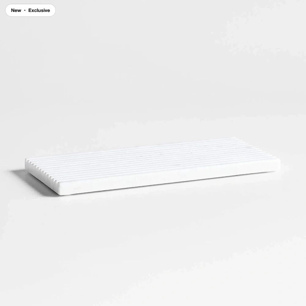 Crate & Barrel Carmen White Marble Vanity Tray